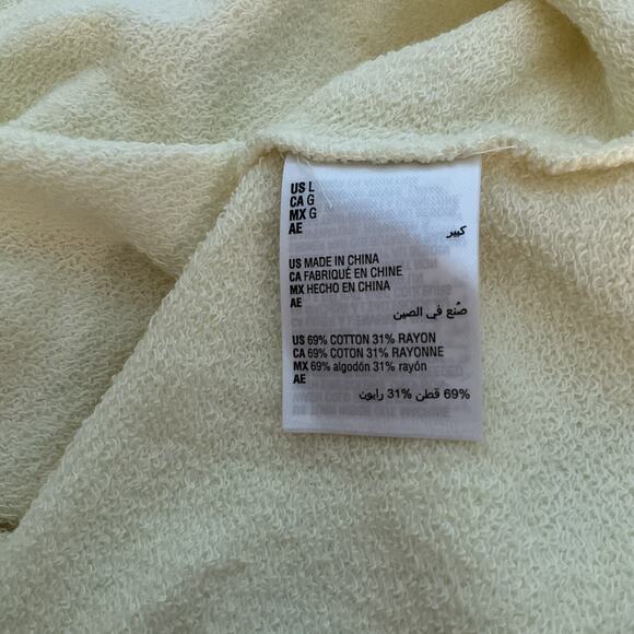 Yellow Sweatshirt Rhinestone Embellished Sleeve L Cozy Glamcore Soft Knit Y2K - Picture 4 of 8